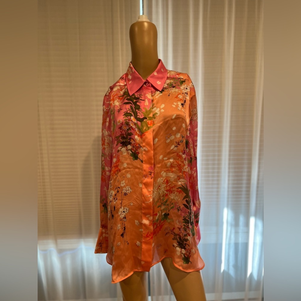 NWT $1680 Givenchy Floral Print Long Sleeve Shirt - Picture 8 of 16